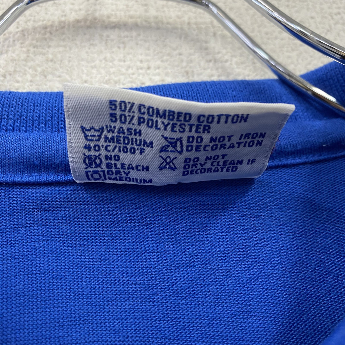 Hanes　ヘインズ　半袖ポロシャツ　シングルステッチ　ヴィンテージ　青　ブルー　Mサイズ　古着