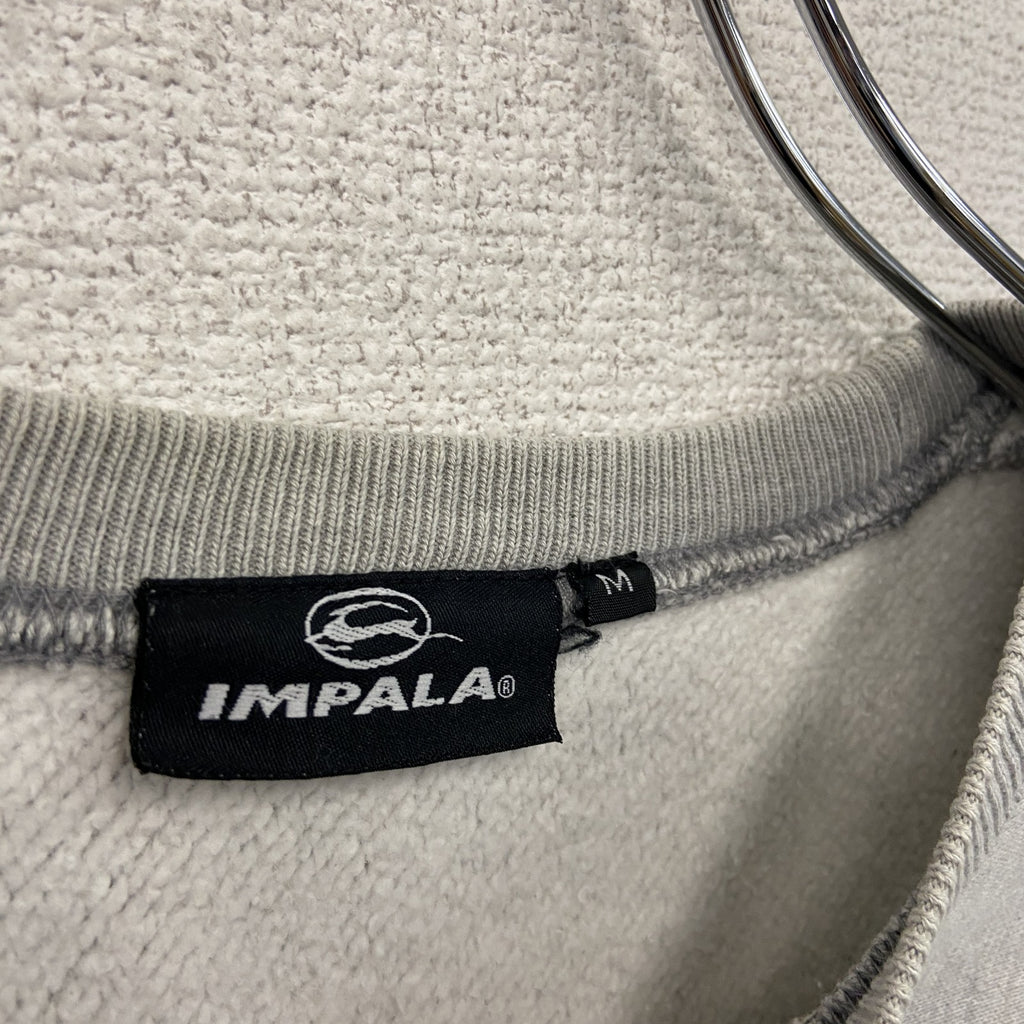 IMAPALA　インパラ　スウェット/トレーナー　サイドポケット付き　リバースウィーブタイプ　デカロゴ　灰色　グレー　Mサイズ　古着
