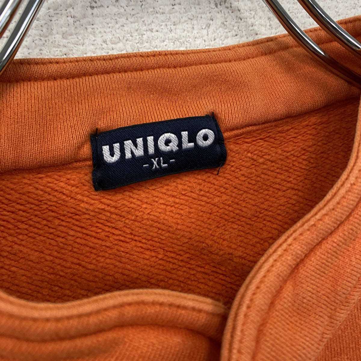 ～00s　UNIQLO　ユニクロ　ヘンリーネックスウェット/トレーナー　ヴィンテージ　橙色　オレンジ　XLサイズ　古着