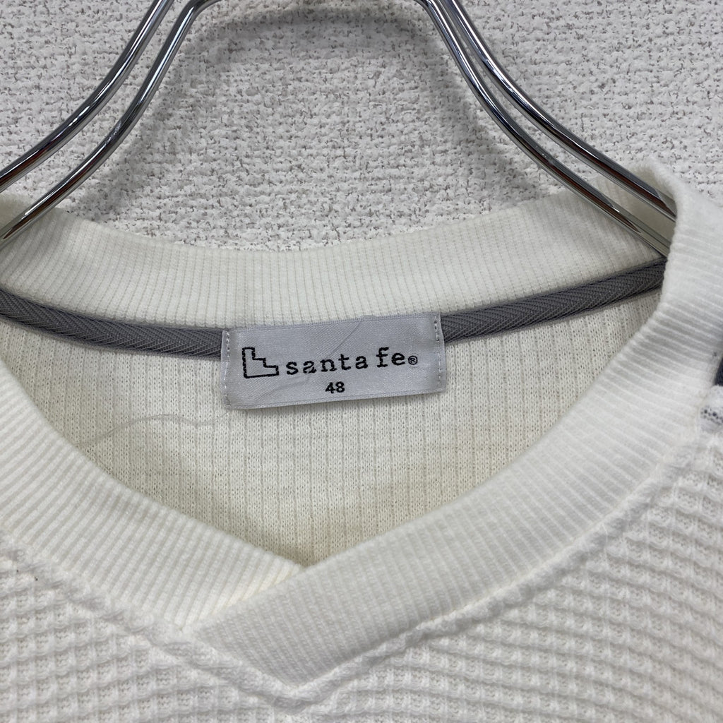 Santa Fe　サンタフェ　長袖Tシャツ/ロンT　ワッフル　白　ホワイト　48サイズ　古着