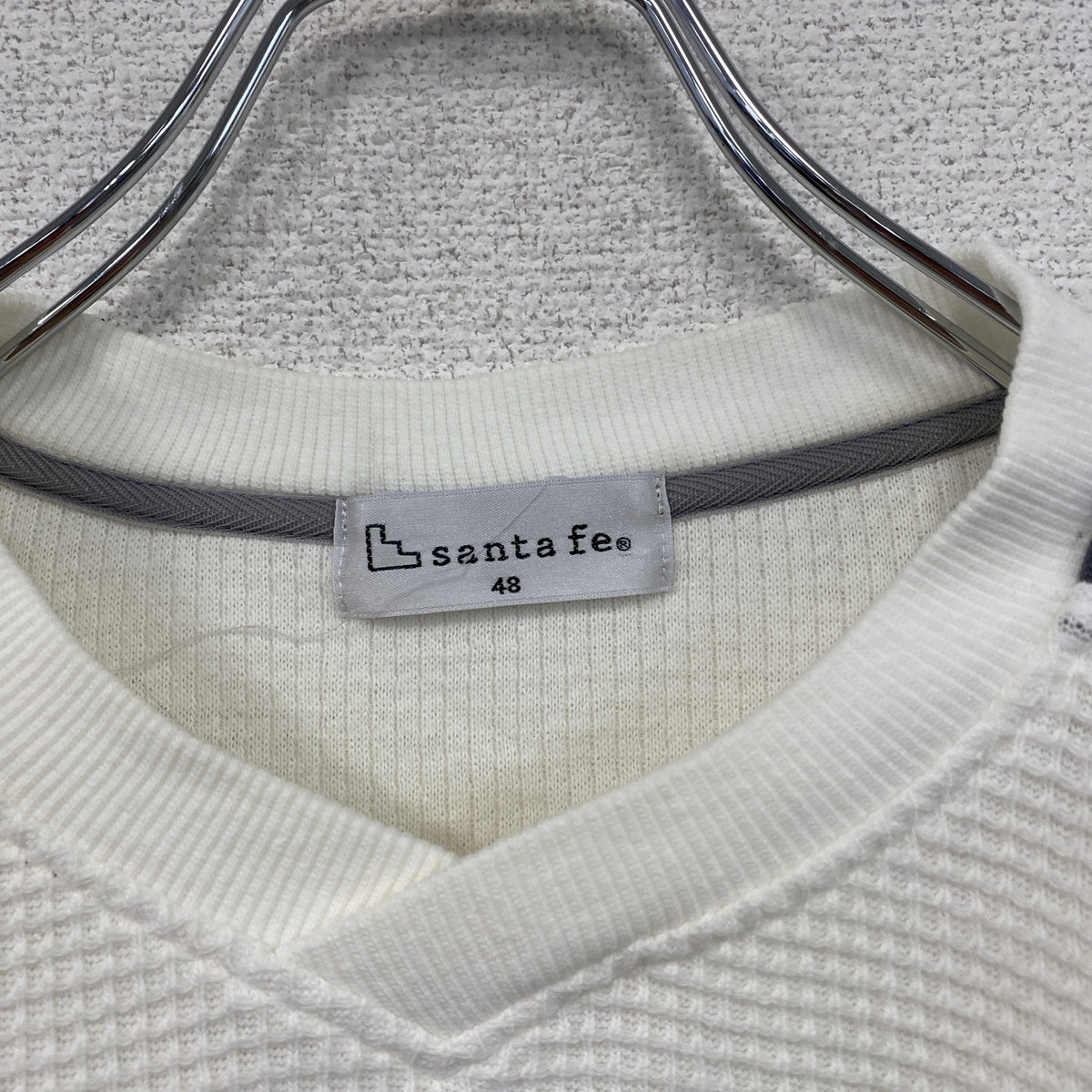 Santa Fe　サンタフェ　長袖Tシャツ/ロンT　ワッフル　白　ホワイト　48サイズ　古着