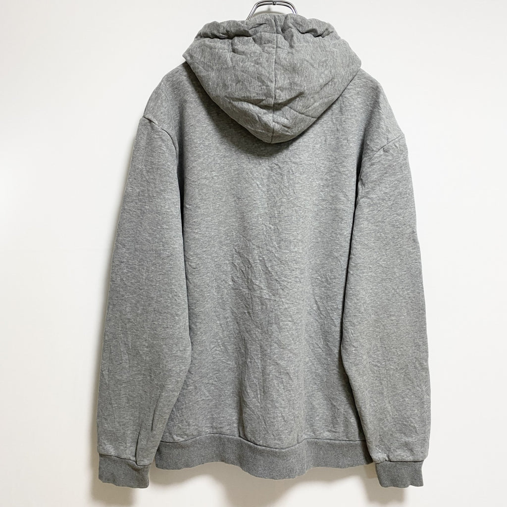 PUMA　プーマ　長袖ワンポイントロゴ刺繍パーカー　グレー　灰色　秋冬服　ビッグシルエット　XLサイズ　古着