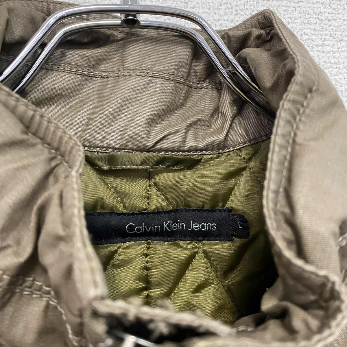 Calvin Klein Jeans　カルバンクラインジーンズ　フルジップジャケット　中綿入り　茶色　ブラウン　Lサイズ 　古着