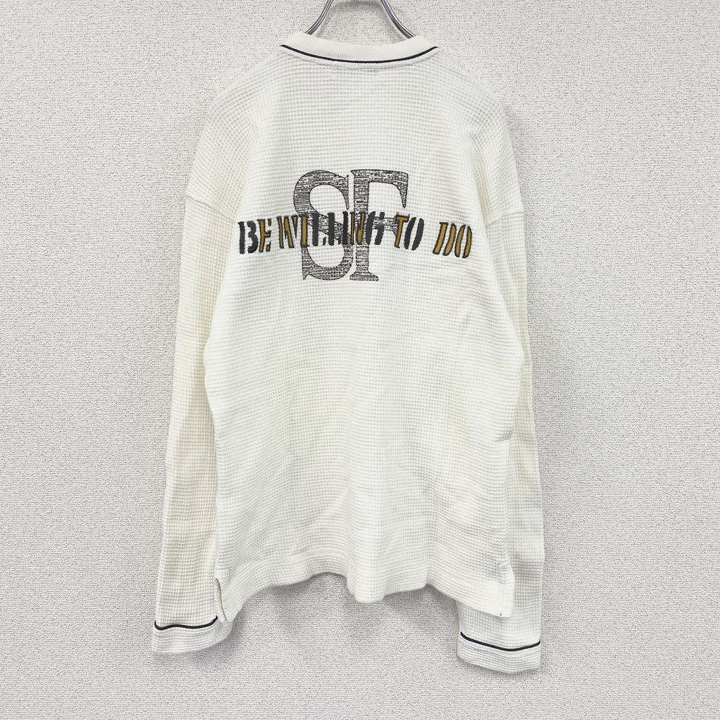 Santa Fe　サンタフェ　長袖Tシャツ/ロンT　ワッフル　白　ホワイト　48サイズ　古着