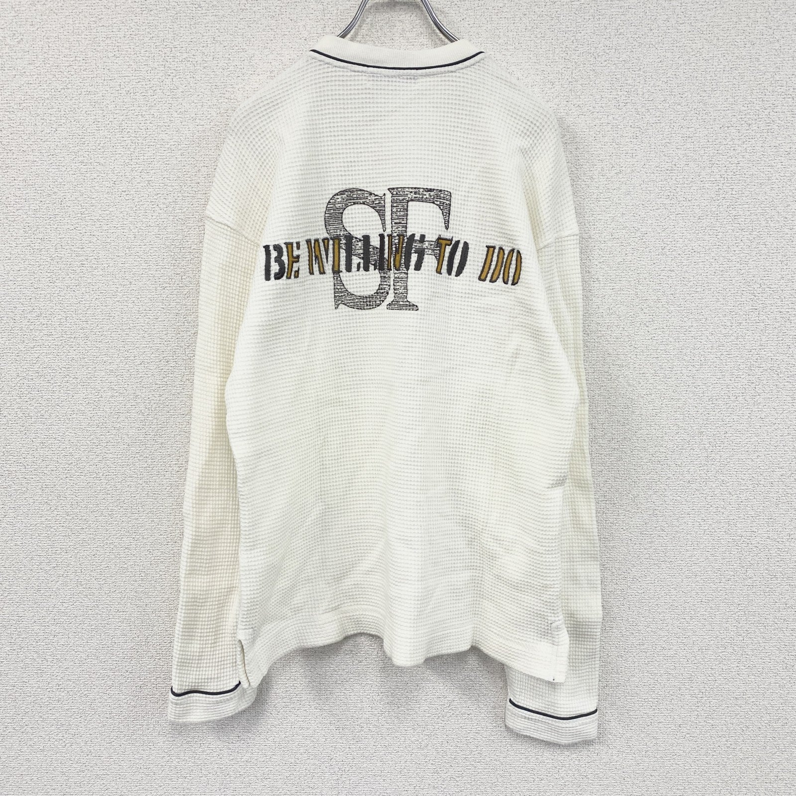 Santa Fe　サンタフェ　長袖Tシャツ/ロンT　ワッフル　白　ホワイト　48サイズ　古着