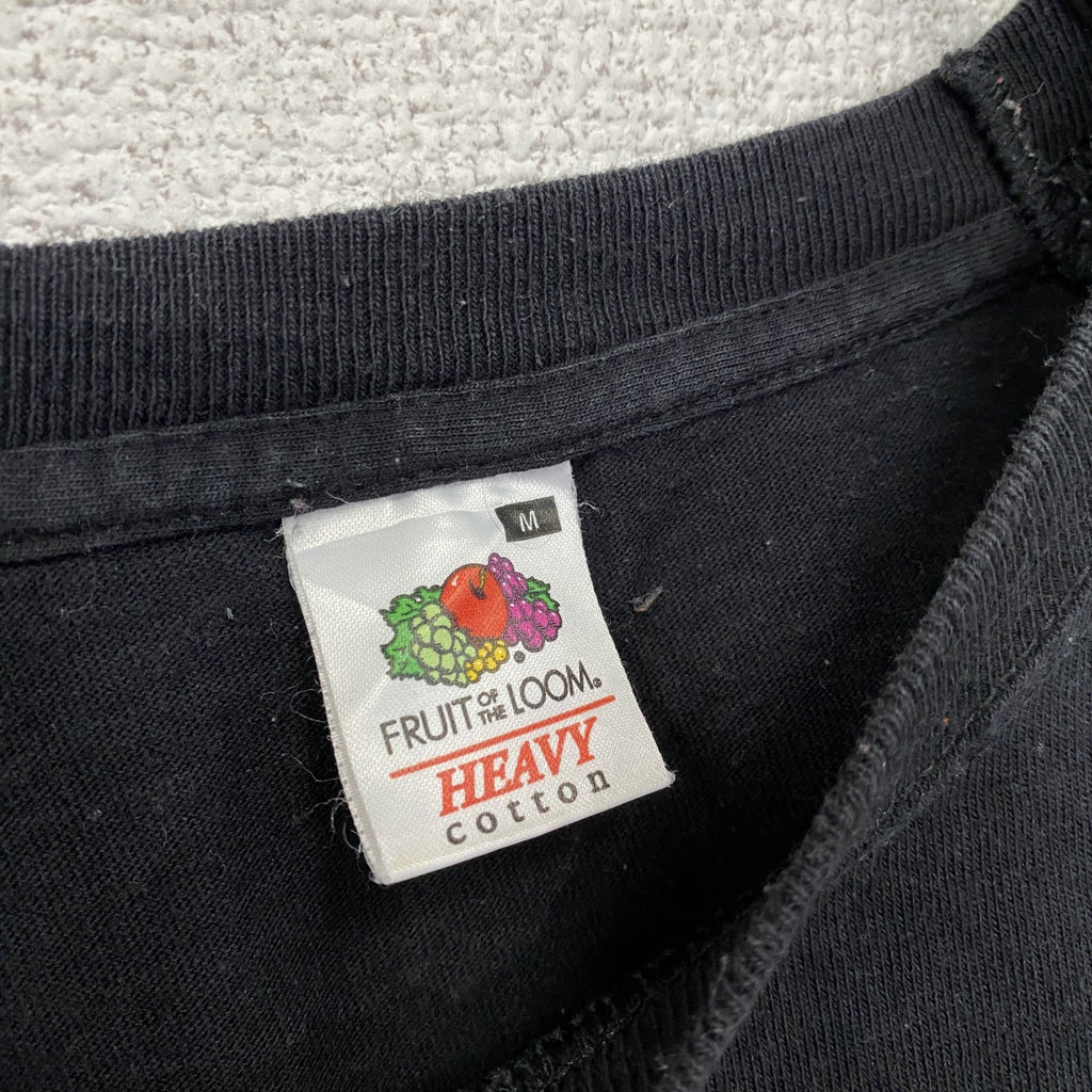 FRUIT OF THE LOOM　フルーツオブザルーム　半袖プリントTシャツ　スカル　黒　ブラック　Mサイズ　古着