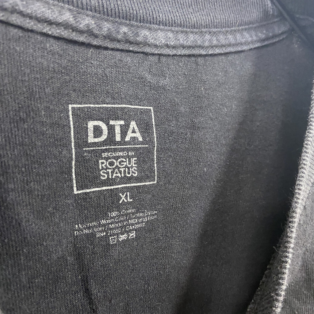 DTA　半袖プリントTシャツ　パロディT　ドクロ　トランプ　黒　ブラック　XLサイズ　古着