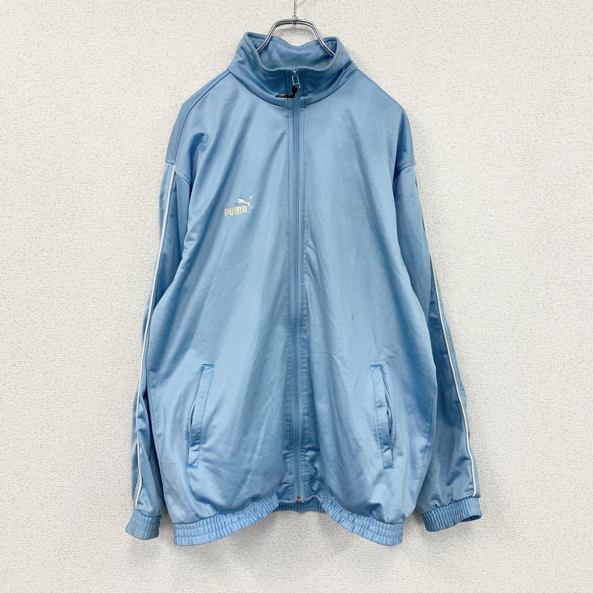 90s～　PUMA　プーマ　トラックジャケット/ジャージ　ヴィンテージ　水色　ライトブルー　Lサイズ　古着