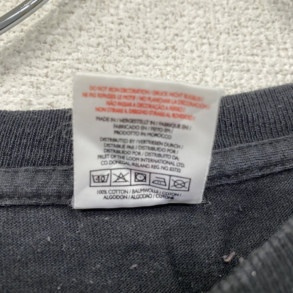 FRUIT OF THE LOOM　フルーツオブザルーム　半袖プリントTシャツ　スカル　黒　ブラック　Mサイズ　古着