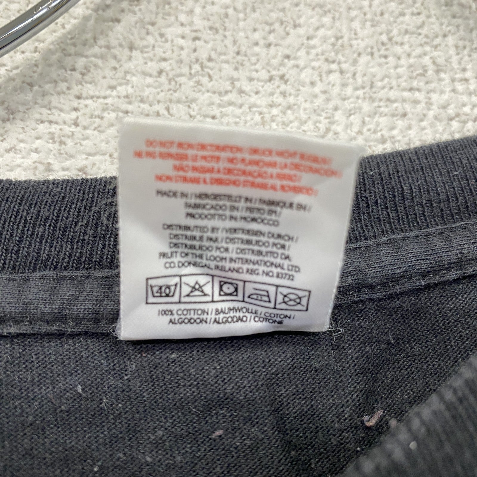 FRUIT OF THE LOOM　フルーツオブザルーム　半袖プリントTシャツ　スカル　黒　ブラック　Mサイズ　古着