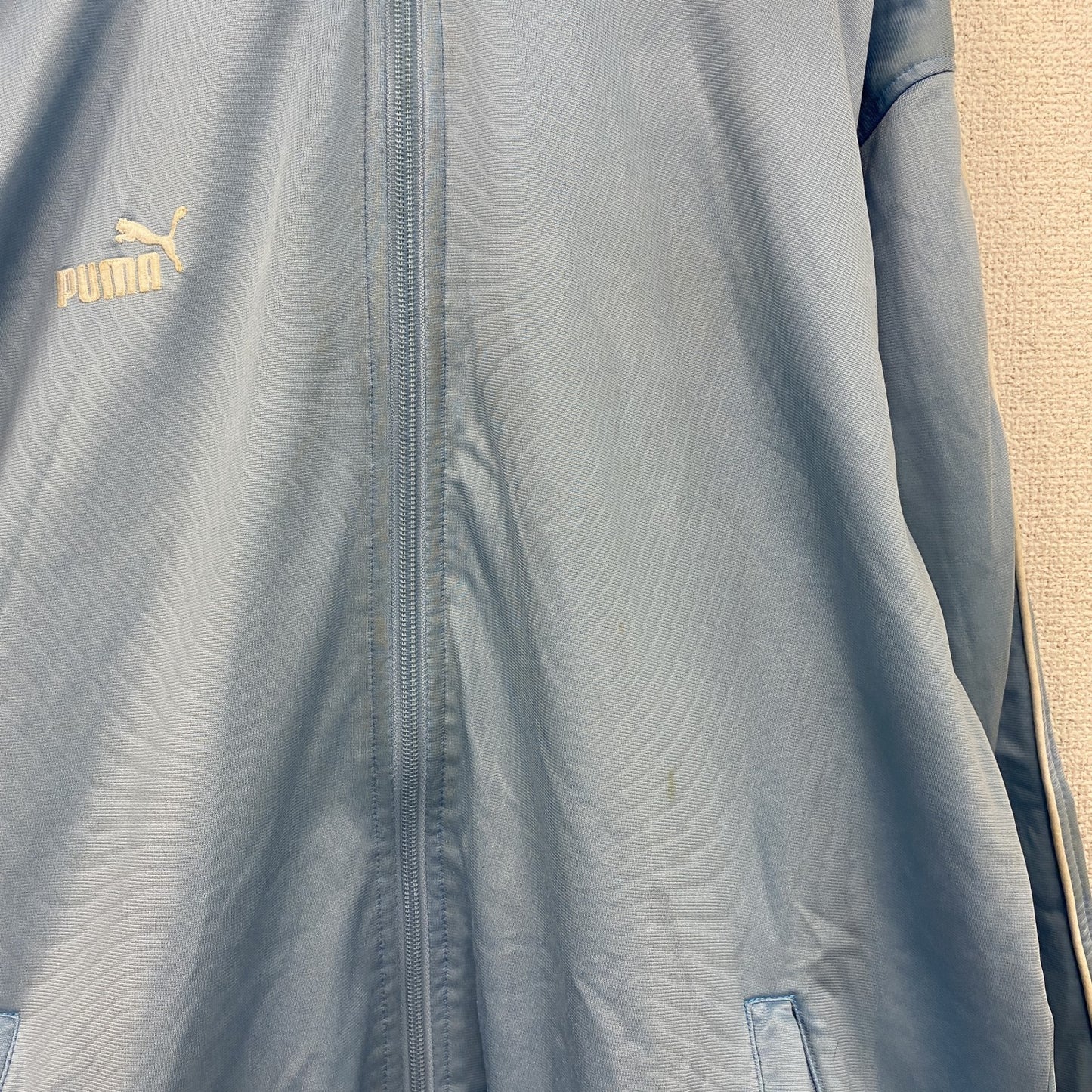 90s～　PUMA　プーマ　トラックジャケット/ジャージ　ヴィンテージ　水色　ライトブルー　Lサイズ
