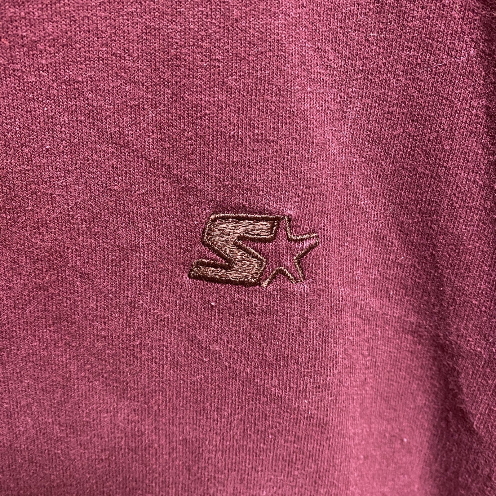 STARTER スターター　長袖ワンポイント刺繍スウェット　トレーナー　クルーネック　ワインレッド　2XLサイズ　古着