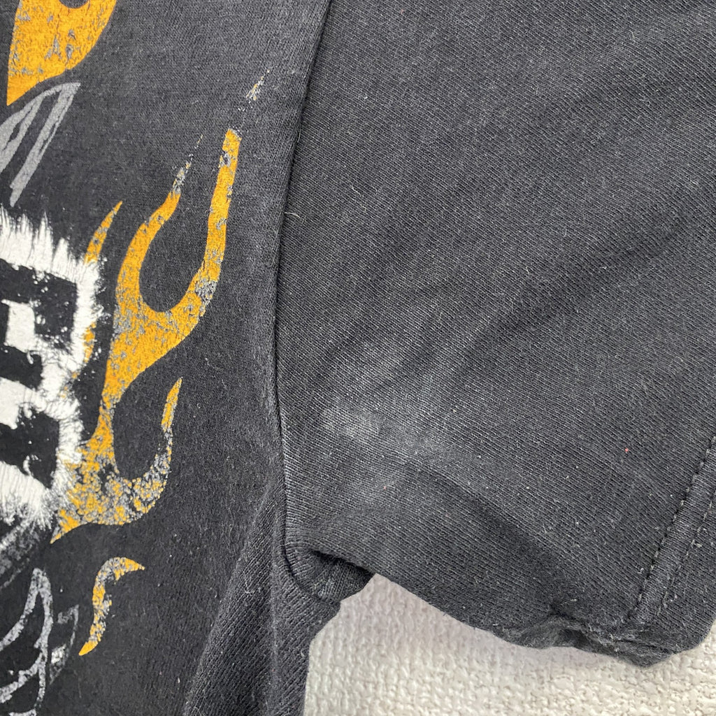 FRUIT OF THE LOOM　フルーツオブザルーム　半袖プリントTシャツ　スカル　黒　ブラック　Mサイズ　古着