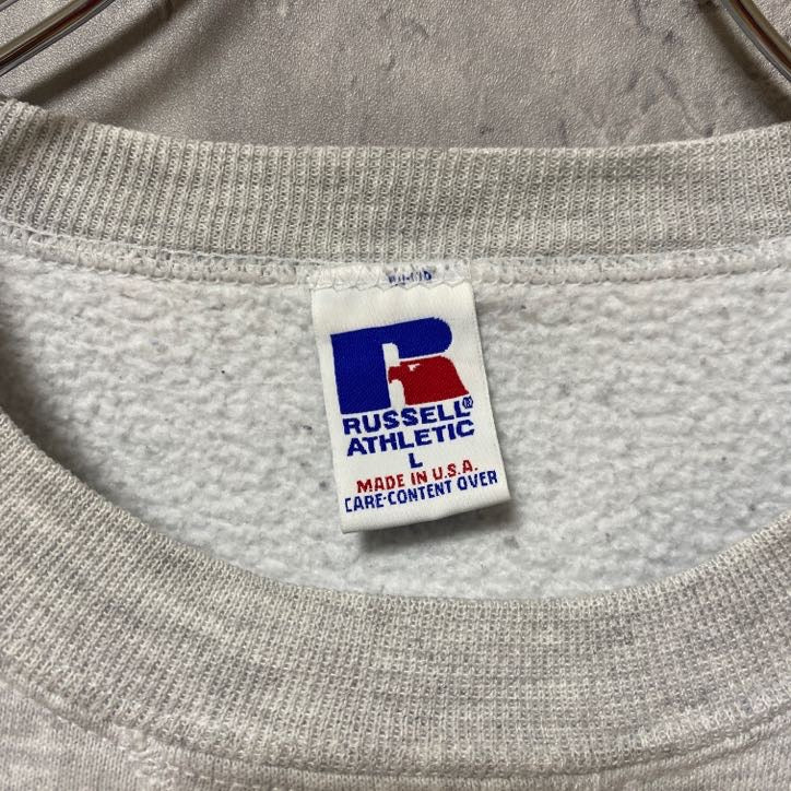 古着 used　90s　RUSSELL ラッセル　長袖刺繍スウェット　トレーナー　ヴィンテージ　USA製　グレー　Lサイズ