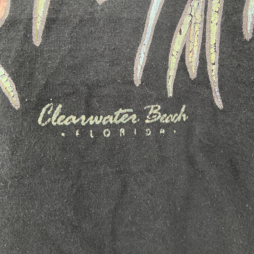 90s　FRUIT OF THE LOOM　フルーツオブザルーム　半袖プリントTシャツ　黒　ブラック　Lサイズ　　ヴィンテージ　古着