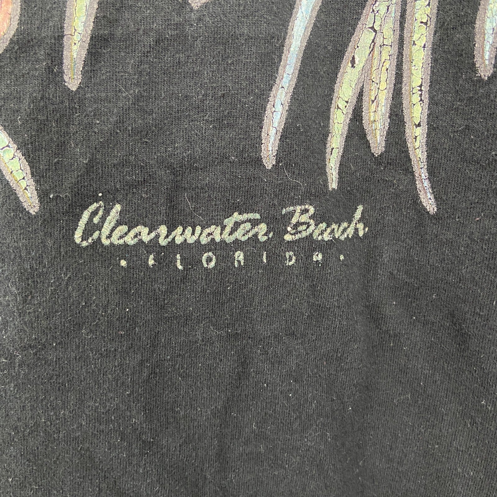 90s　FRUIT OF THE LOOM　フルーツオブザルーム　半袖プリントTシャツ　黒　ブラック　Lサイズ　　ヴィンテージ　古着