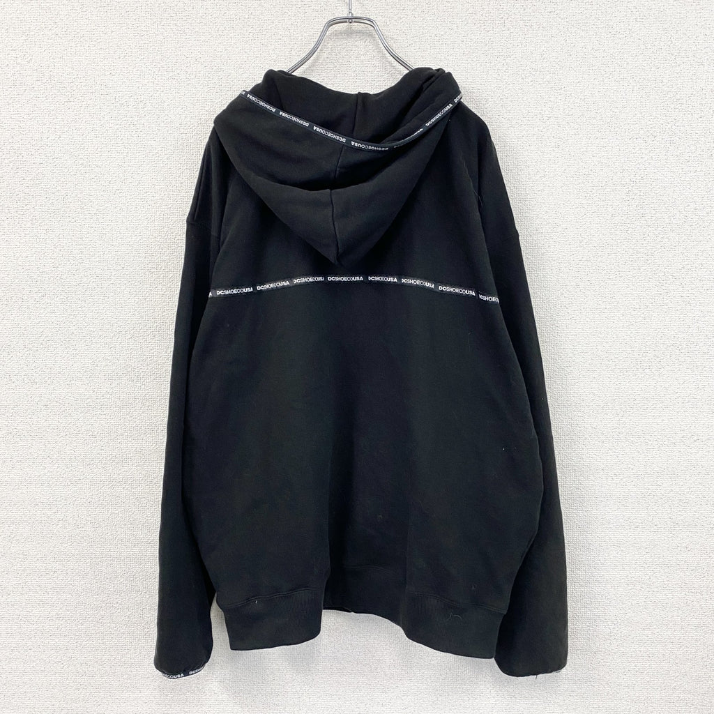DC SHOES　ディーシー　ハーフジップスウェットパーカー/フーディー　黒　ブラック　Lサイズ　古着