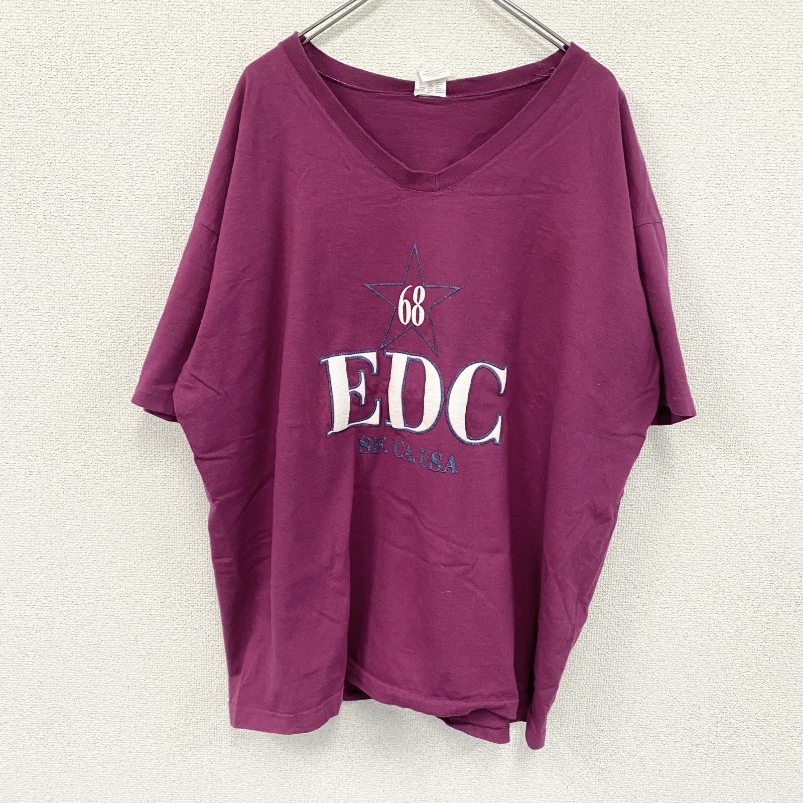 ESPRIT　半袖プリントTシャツ　紫　パープル　Lサイズ　古着
