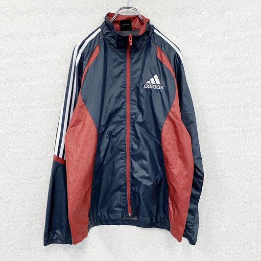 adidas　アディダス　CLIMAPROOF　フルジップジャケット　パフォーマンスロゴ　紺　ネイビー　Oサイズ