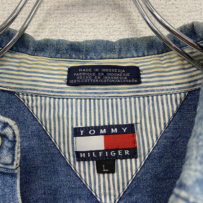 TOMMY HILFIGER　トミーヒルフィガー　長袖デニムシャツ　ボタンダウンシャツ　インディゴ　Lサイズ