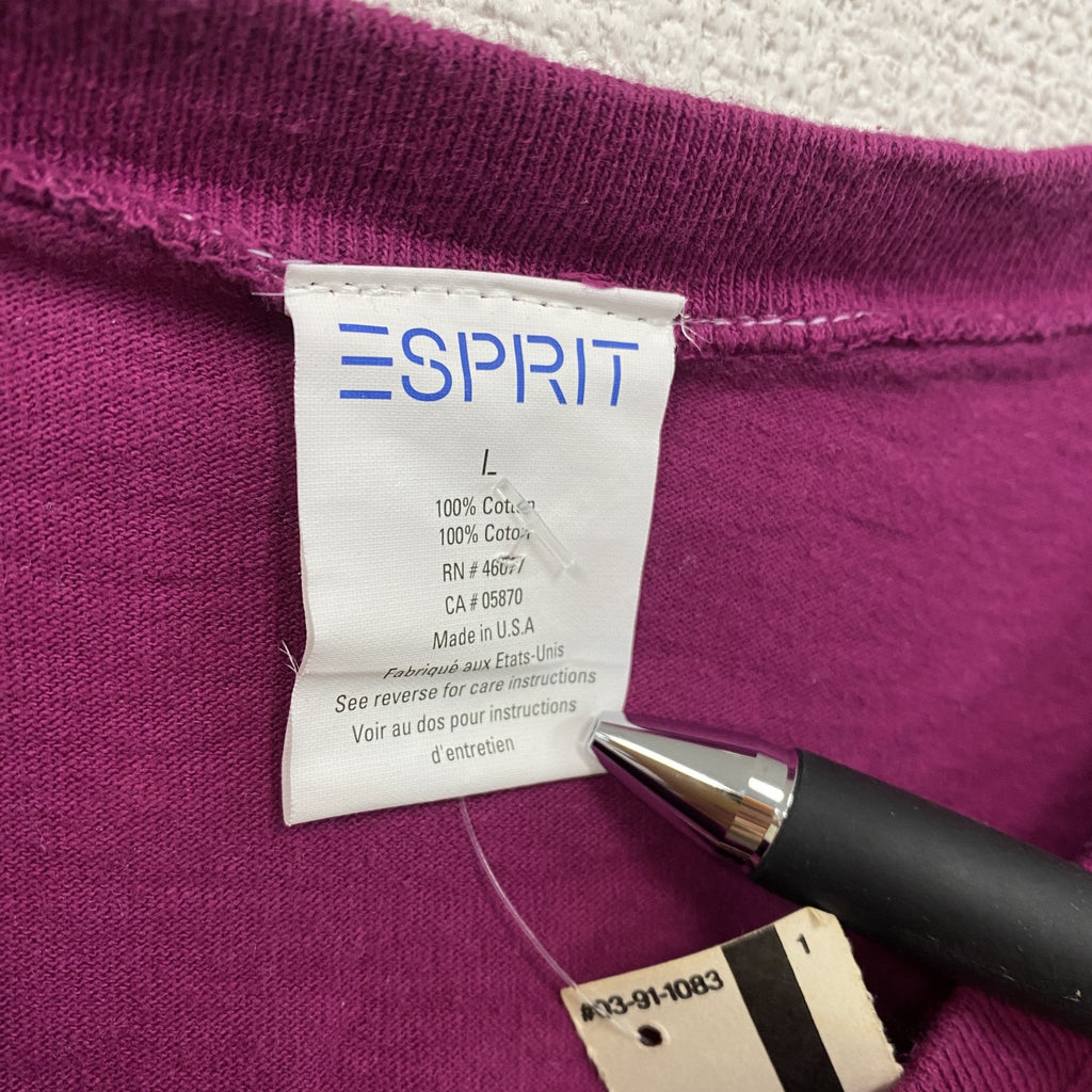 ESPRIT　半袖プリントTシャツ　紫　パープル　Lサイズ　古着
