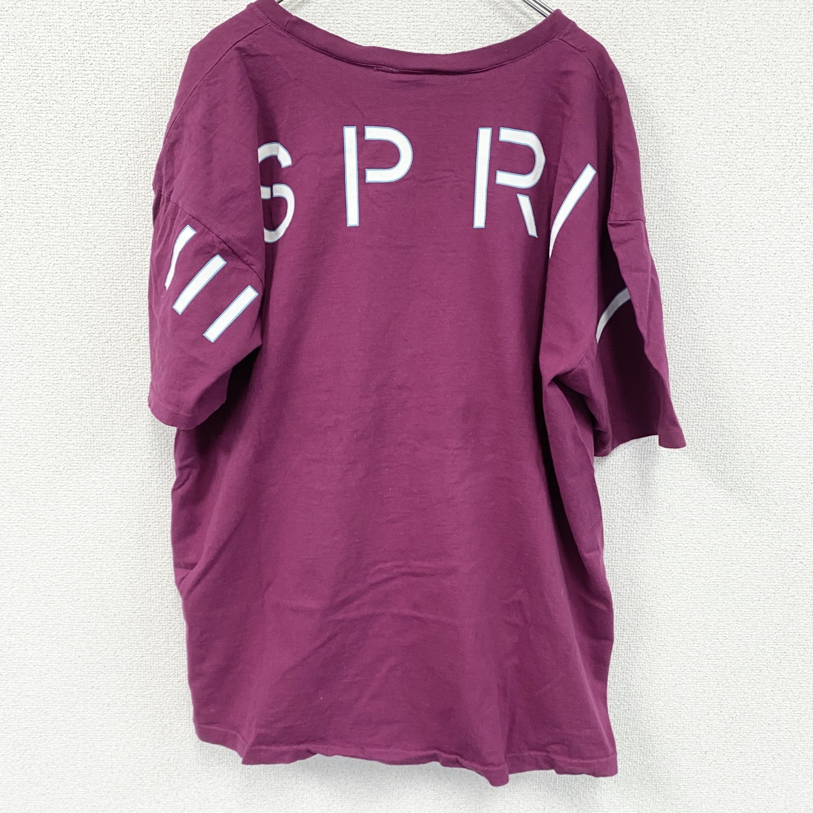 ESPRIT　半袖プリントTシャツ　紫　パープル　Lサイズ　古着