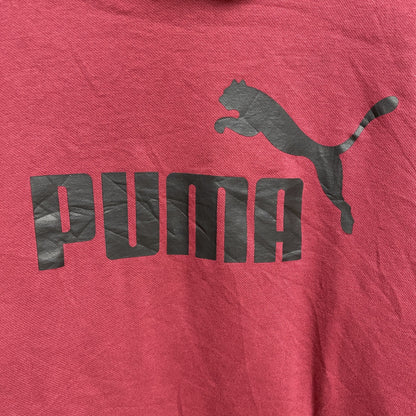 古着 used　PUMA　プーマ　長袖フロントロゴプリントパーカー　プルオーバー　ワインレッド　秋冬服　Mサイズ