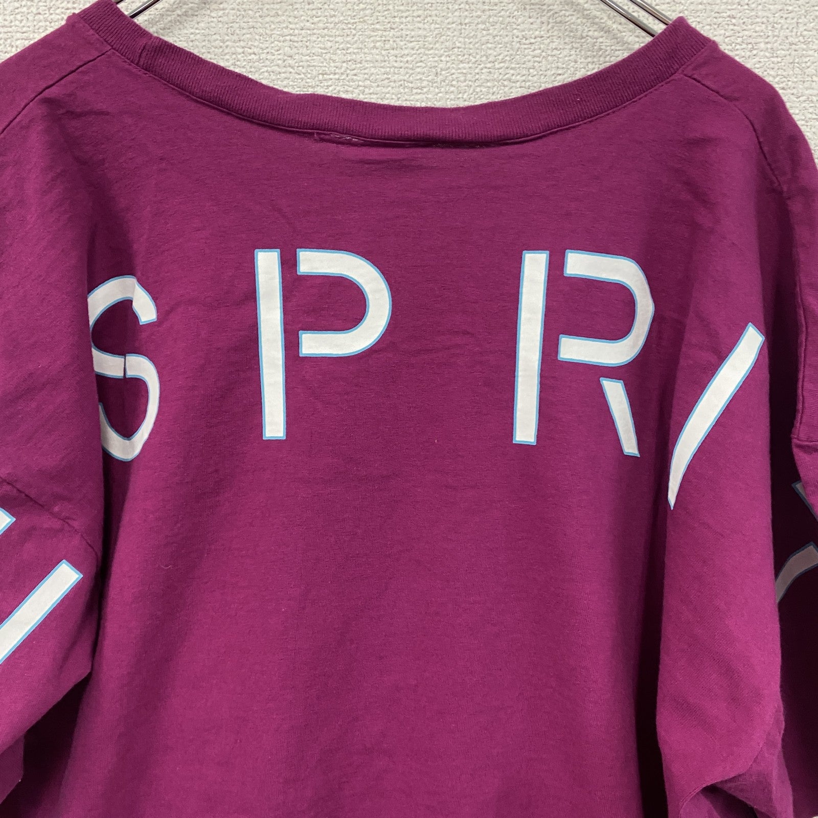 ESPRIT　半袖プリントTシャツ　紫　パープル　Lサイズ　古着
