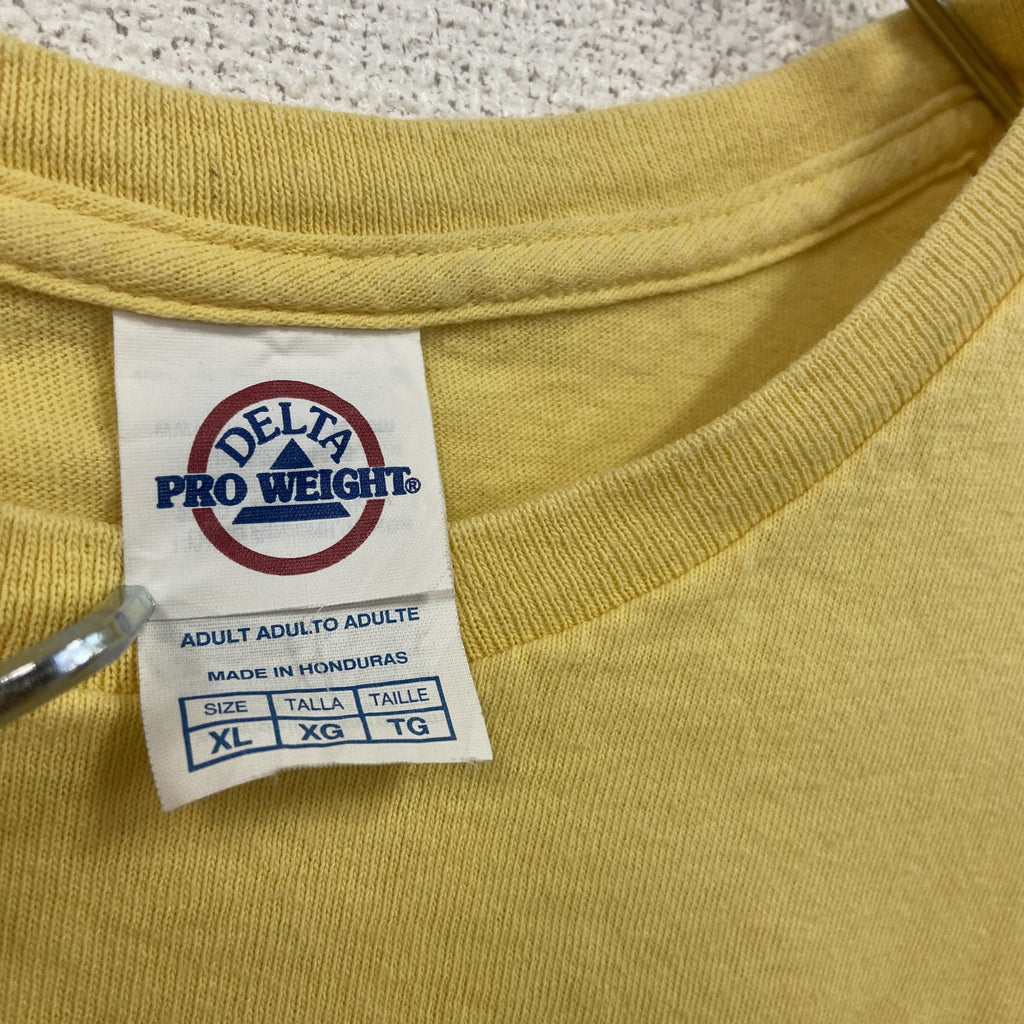 DELTA PRO WEIGHT　半袖プリントTシャツ　熱帯魚　献血　黄色　イエロー　XLサイズ　古着