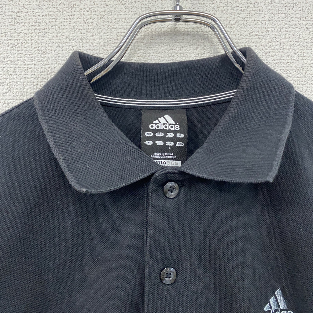 adidas　アディダス　半袖ポロシャツ　パフォーマンスロゴ　黒　ブラック　Lサイズ　古着