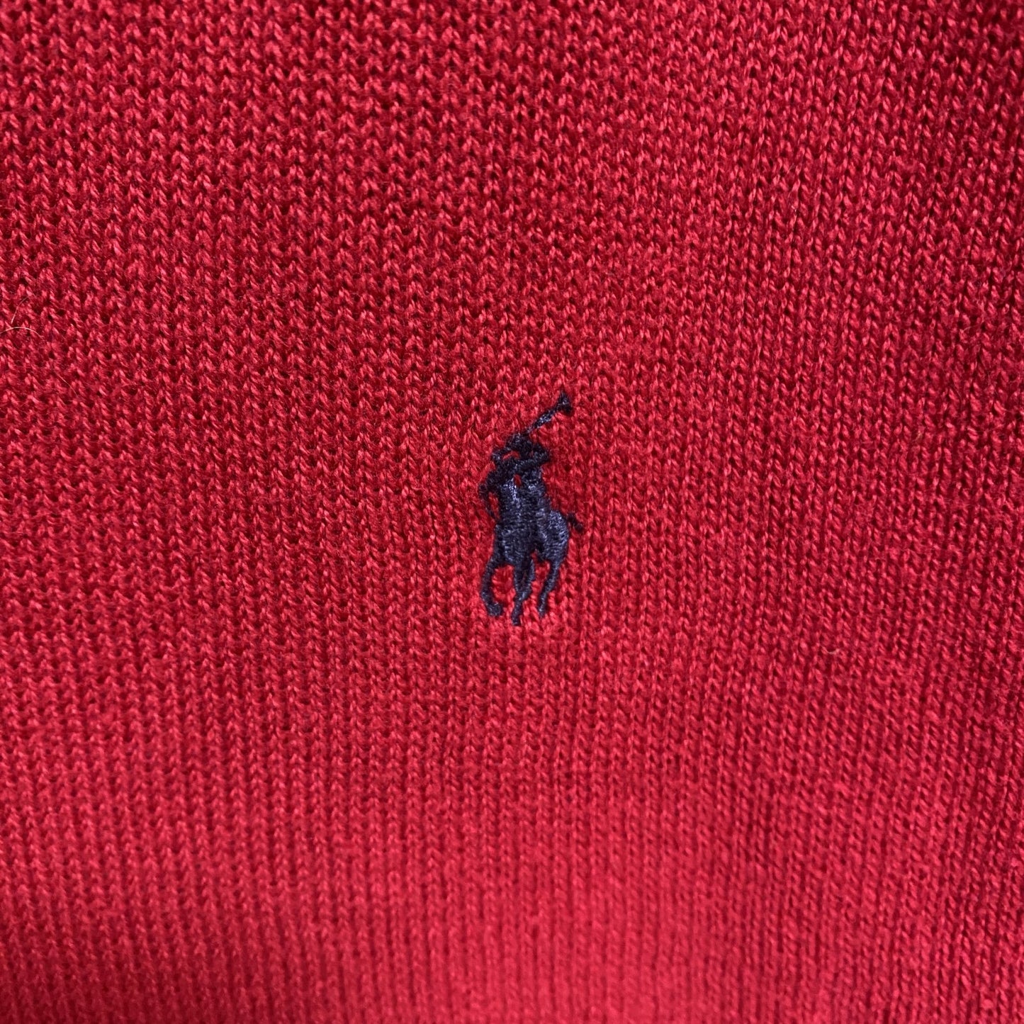 古着 used　PolobyRalphLauren　ポロバイラルフローレン　長袖ポロシャツニット　ワンポイント刺繍　赤　Sサイズ