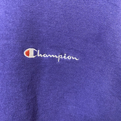 古着 used　90s　90年代　champion　チャンピオン　長袖ワンポイント刺繍スウェット　トレーナー　USA製　ネイビー