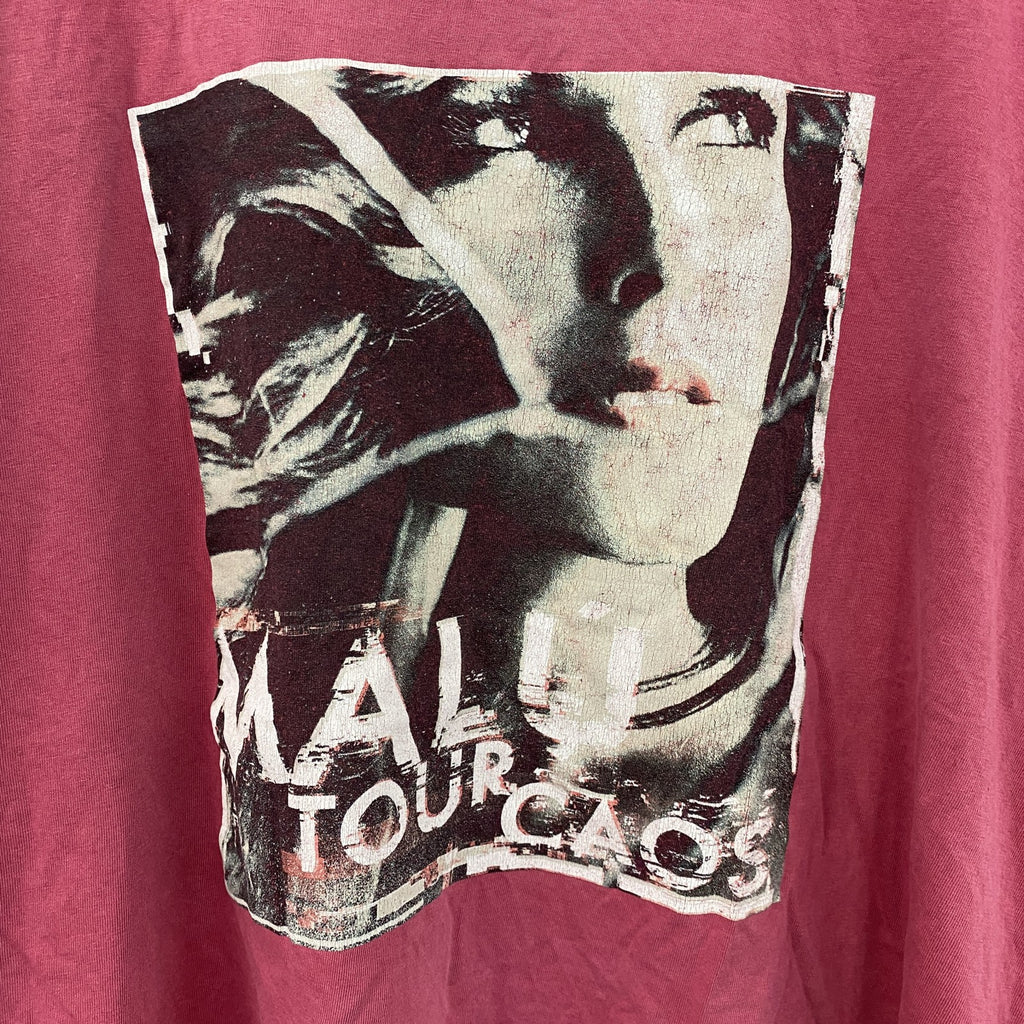 MALU　半袖プリントTシャツ　ピンク　XLサイズ　古着
