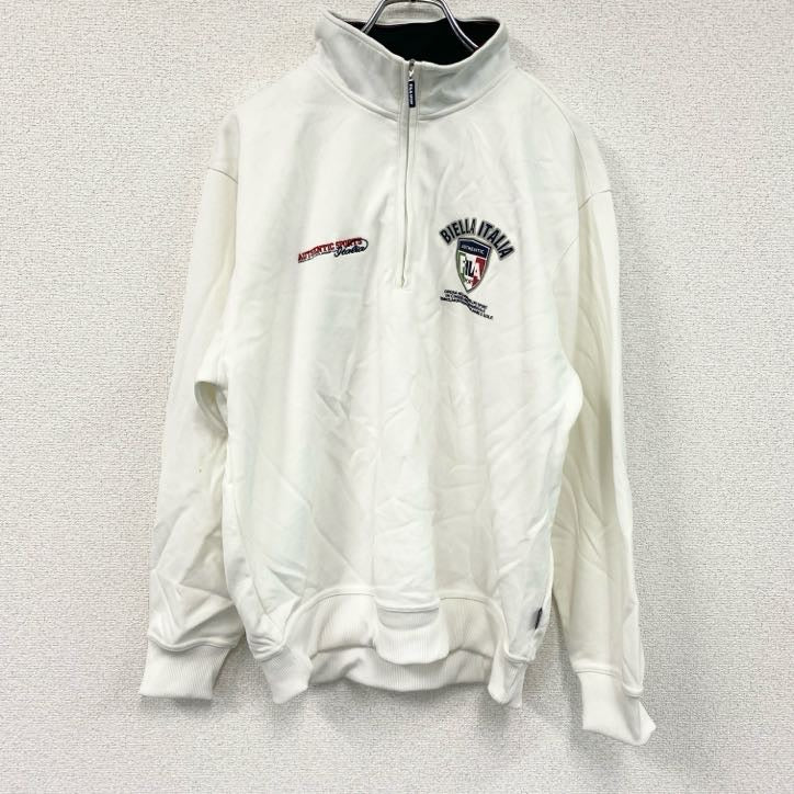 FILA SPORT　フィラ　ハーフジッププルオーバートラックジャケット/ジャージ　白　ホワイト　Lサイズ　古着