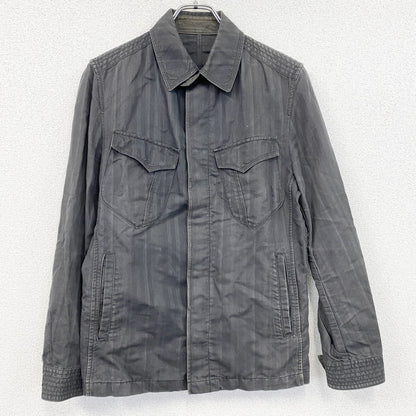 MONSIEUR NICOLE　ムッシュニコル　長袖シャツジャケット　比翼仕立て　4つポケット　黒　ブラック　46サイズ