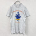 90s～　半袖プリントTシャツ　カレッジロゴ　シングルステッチ　アーチプリント　ヴィンテージ　灰色　霜降りグレー カットソー メンズ 古着