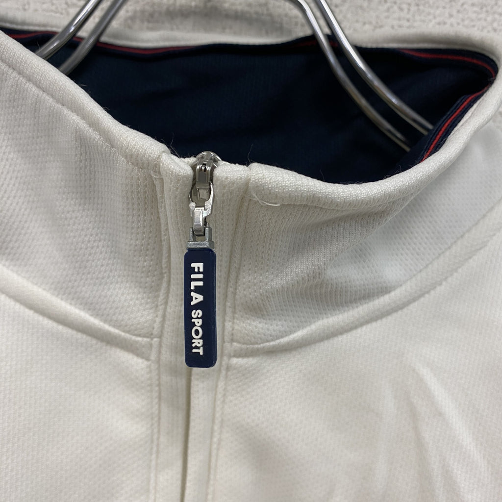 FILA SPORT　フィラ　ハーフジッププルオーバートラックジャケット/ジャージ　白　ホワイト　Lサイズ　古着