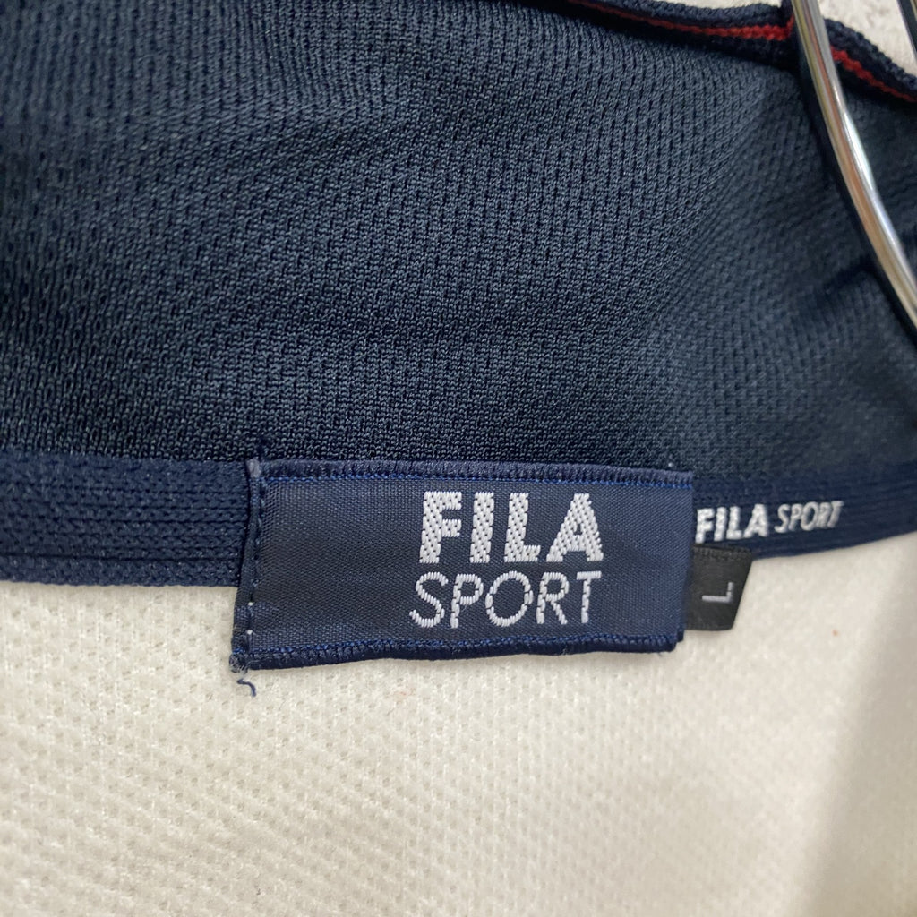FILA SPORT　フィラ　ハーフジッププルオーバートラックジャケット/ジャージ　白　ホワイト　Lサイズ　古着