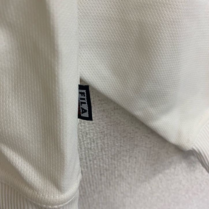 FILA SPORT　フィラ　ハーフジッププルオーバートラックジャケット/ジャージ　白　ホワイト　Lサイズ　古着