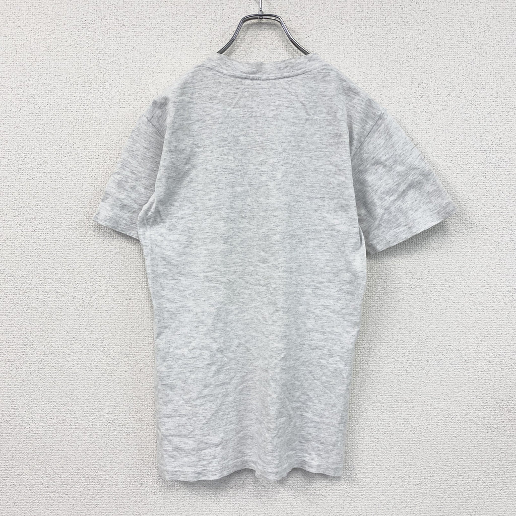 90s～　半袖プリントTシャツ　カレッジロゴ　シングルステッチ　アーチプリント　ヴィンテージ　灰色　霜降りグレー カットソー メンズ 古着