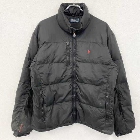 古着 used　Polo by Ralph Lauren　ポロバイラルフローレン　刺繍ダウンジャケット　黒　ブラック　Lサイズ