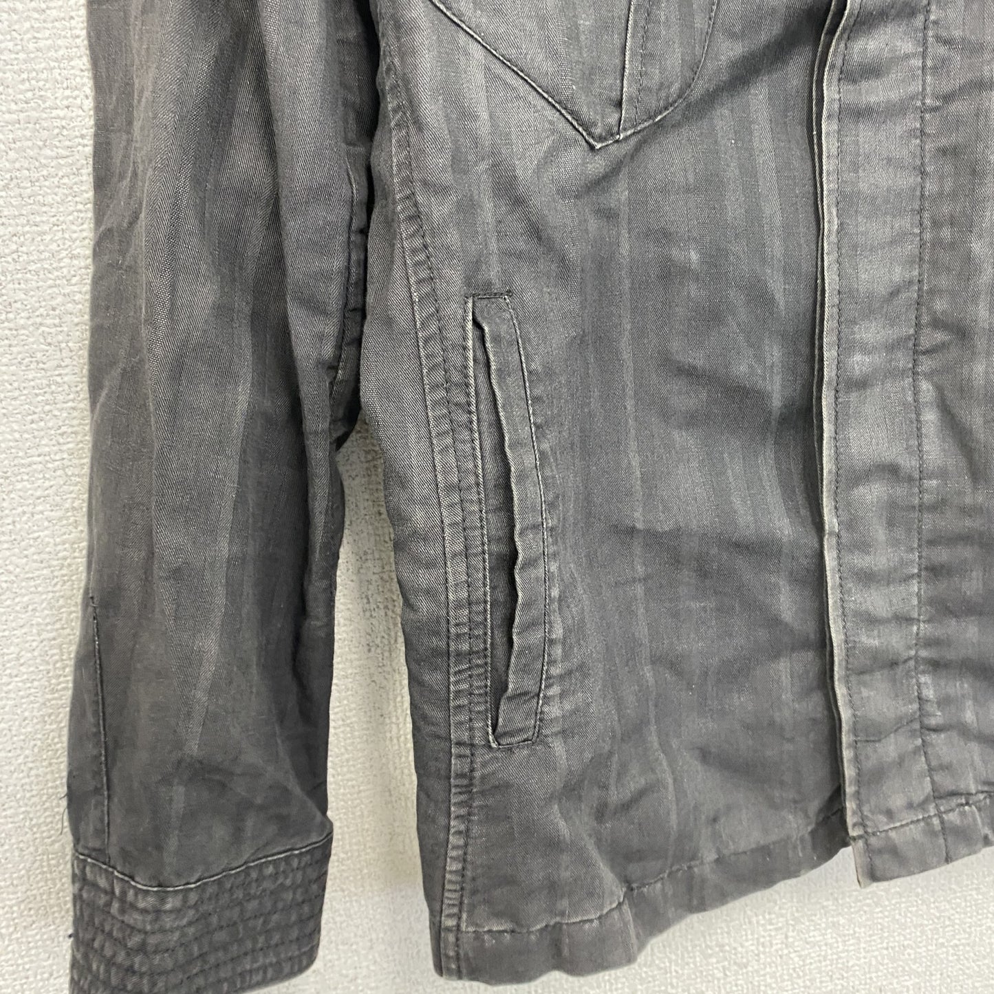 MONSIEUR NICOLE　ムッシュニコル　長袖シャツジャケット　比翼仕立て　4つポケット　黒　ブラック　46サイズ