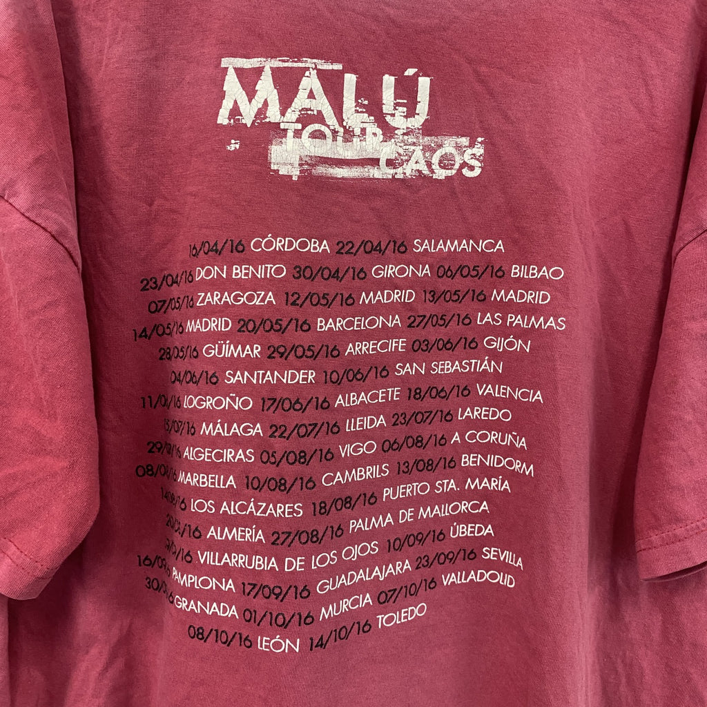 MALU　半袖プリントTシャツ　ピンク　XLサイズ　古着
