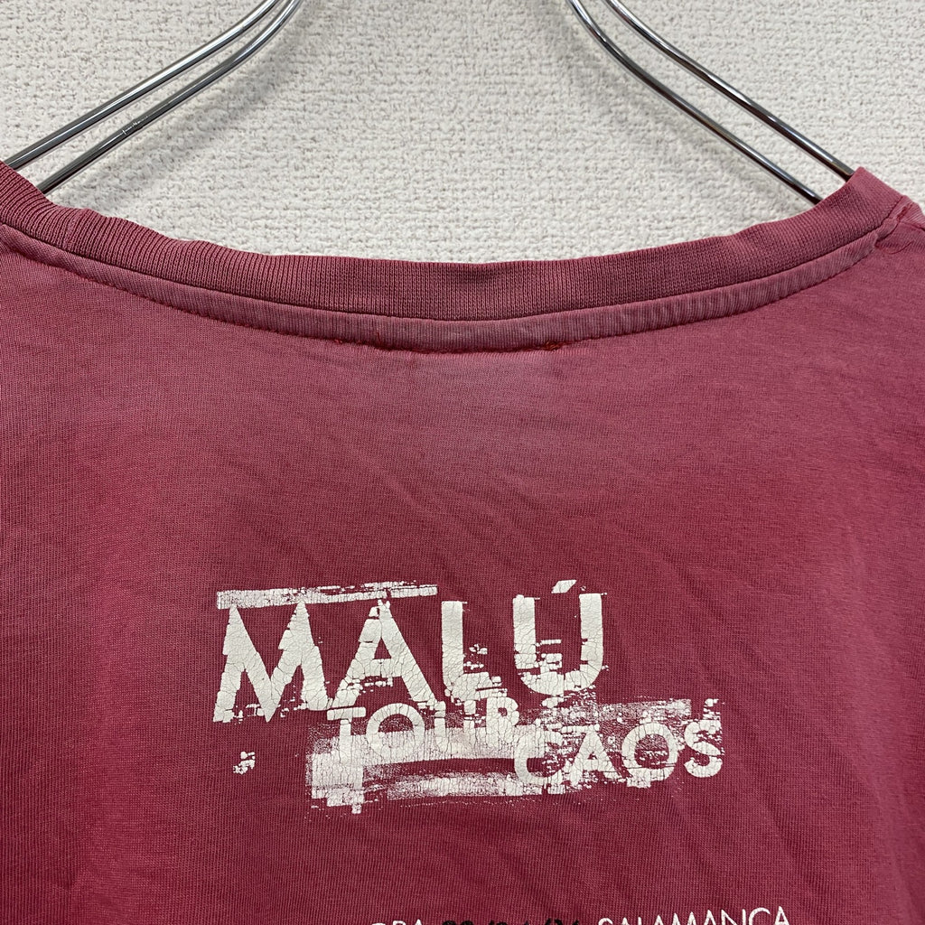 MALU　半袖プリントTシャツ　ピンク　XLサイズ　古着