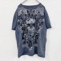 DENIM73　半袖プリントTシャツ　灰色　グレー　XLサイズ　古着