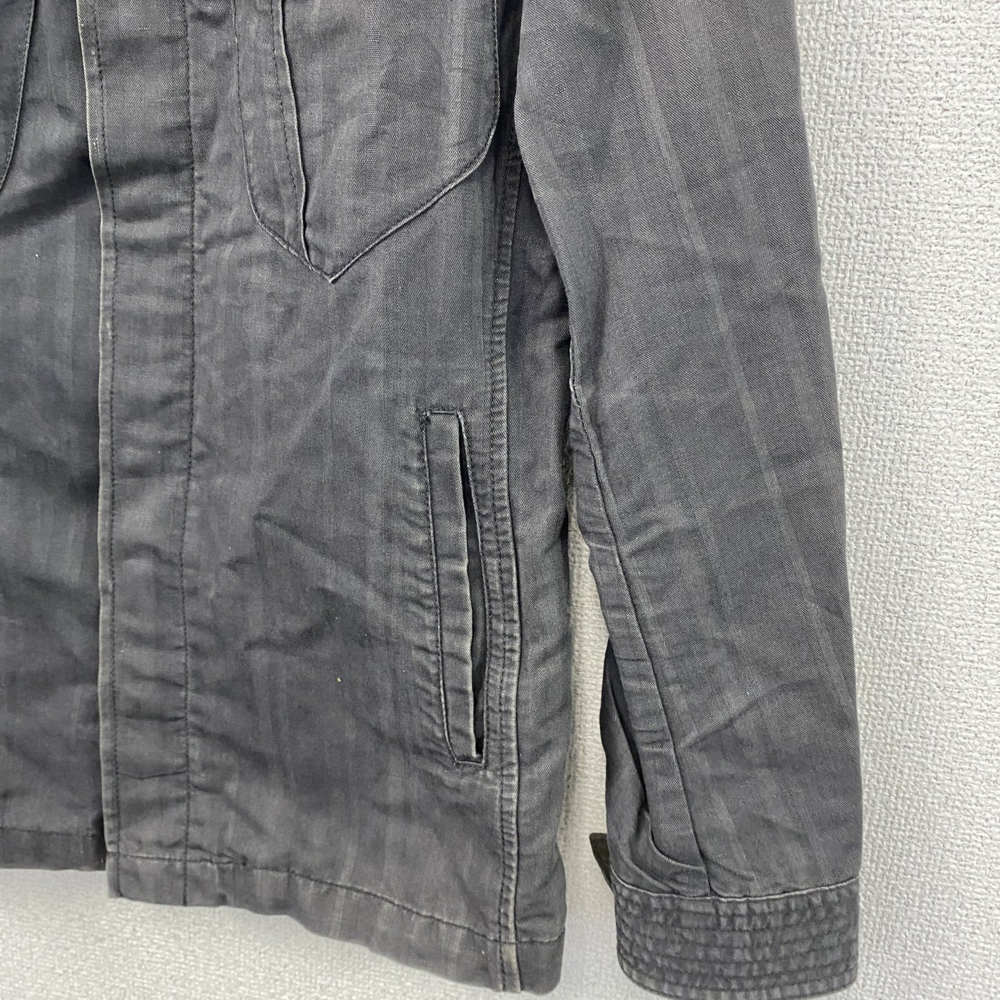 MONSIEUR NICOLE　ムッシュニコル　長袖シャツジャケット　比翼仕立て　4つポケット　黒　ブラック　46サイズ