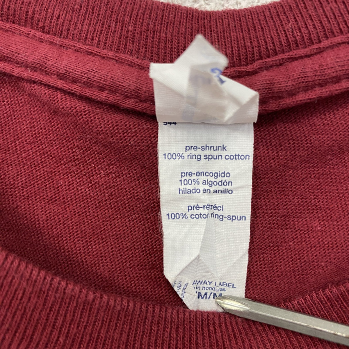 PORT&COMPANY　半袖プリントTシャツ　アーチプリント　3連プリント　赤　レッド　Mサイズ カットソー メンズ コットン 古着