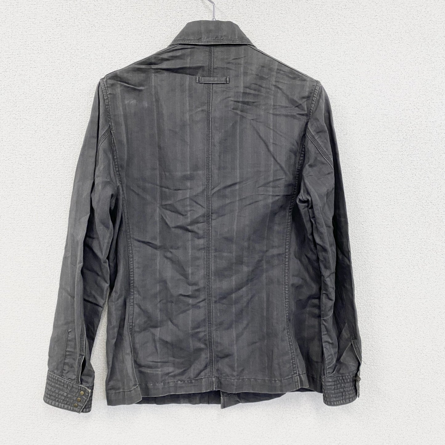 MONSIEUR NICOLE　ムッシュニコル　長袖シャツジャケット　比翼仕立て　4つポケット　黒　ブラック　46サイズ