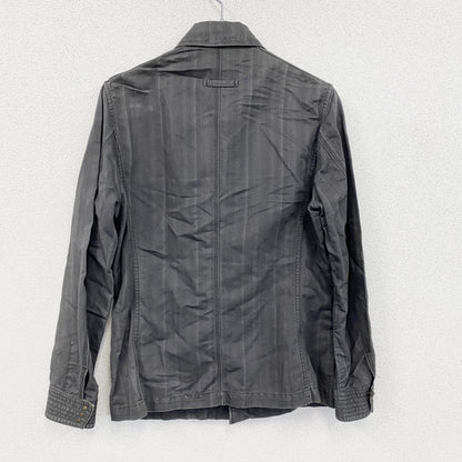 MONSIEUR NICOLE　ムッシュニコル　長袖シャツジャケット　比翼仕立て　4つポケット　黒　ブラック　46サイズ