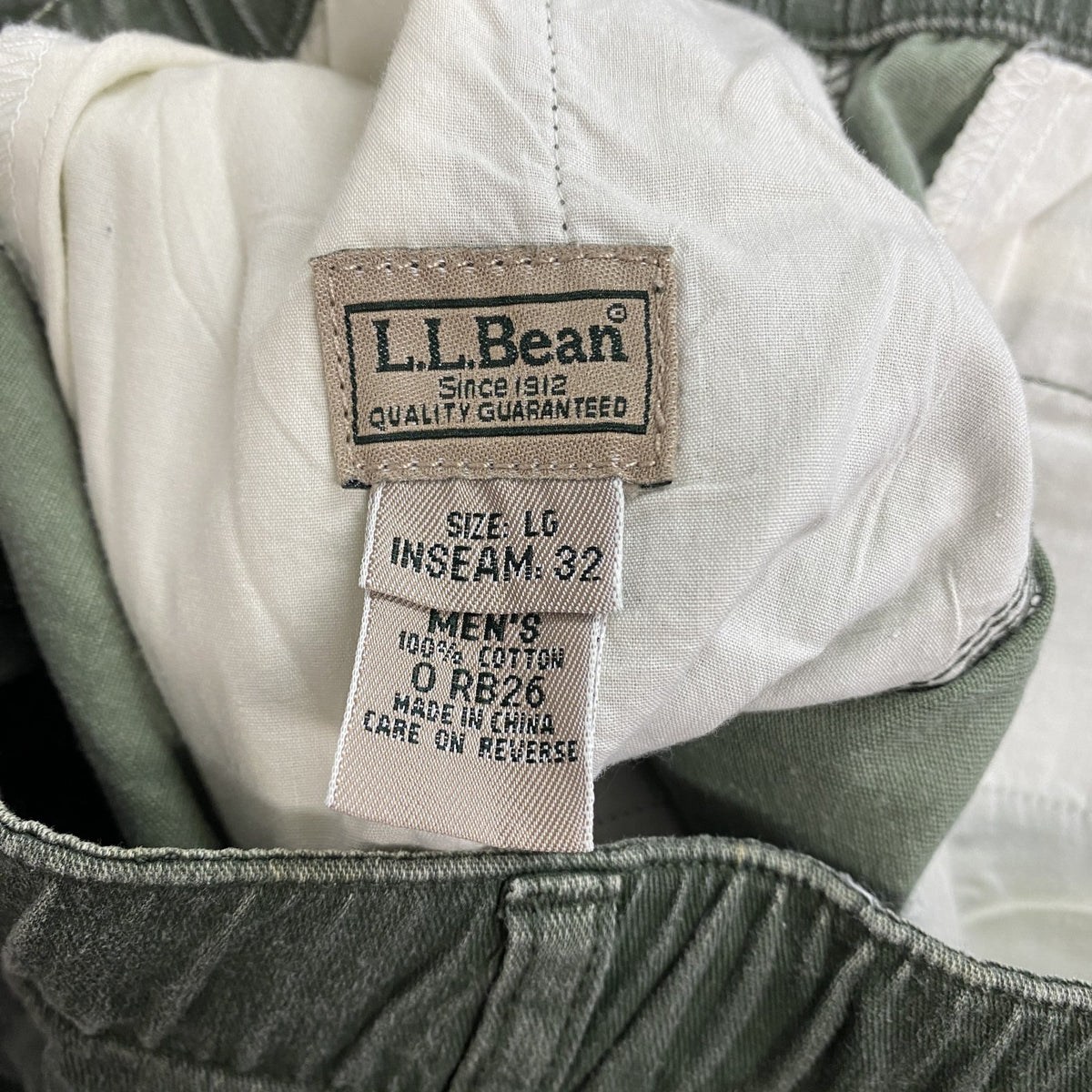 L.L.Bean　エルエルビーン　イージーパンツ　緑　グリーン　Lサイズ メンズ コットン 古着